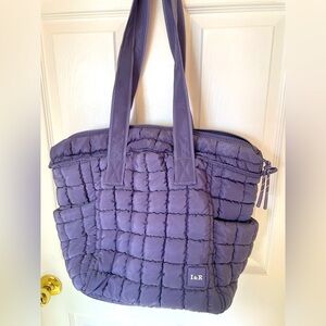 Iris & Rainbow purple puff tote